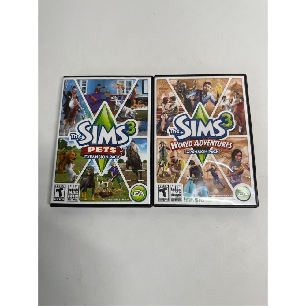 The Sims 3 Set of 2 Pets Expansion / World Adventures Pack PC Windows Mac Game